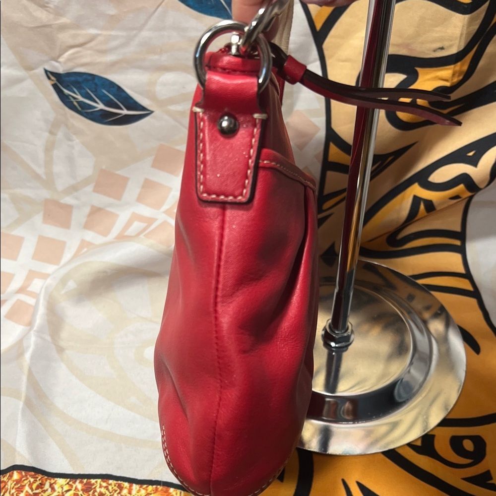 Coach Red Leather Pleated Swingpack Crossbody Bag - Picture 6 of 13